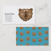 Brown Grizzy Bären Business Cards Visitenkarte (Vorne/Hinten)