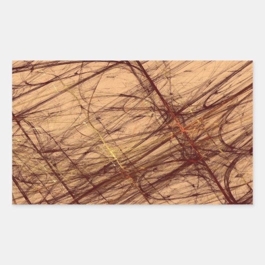 Brown Grunge Abstrakt Fraktal Rectangle Sticker (Vorderseite)