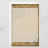 Brown Grunge Blumengeschirr Briefpapier (Vorne/Hinten)
