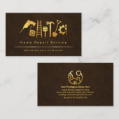 Brown Grunge Gold Handyman Tools Visitenkarte (Vorne/Hinten)