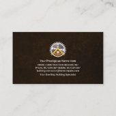 Brown Grunge Paint Spritzer Gold Hammer Visitenkarte (Rückseite)