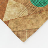Brown Grunge Quilt Stars Herz Fleecedecke (Ecke)
