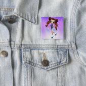 Brown-Haar-Cheerleader-Knopf Button (Beispiel)