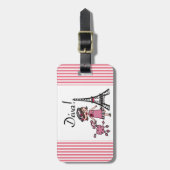 Brown-Haar-Diva Gepäckanhänger (Vorderseite vertikal)