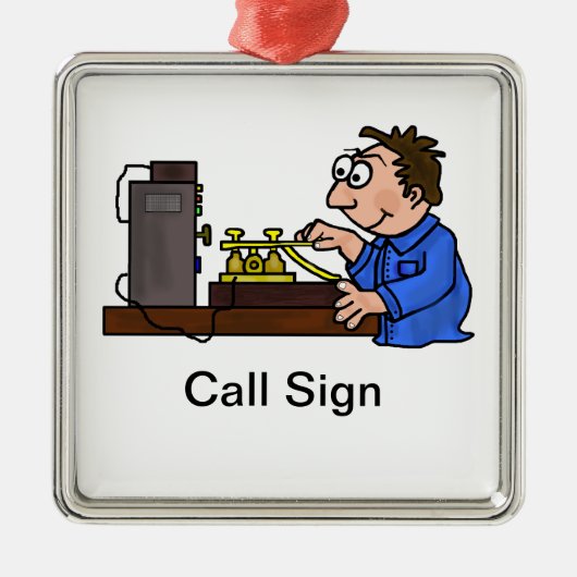 Brown-Haar-männliche Ornament Aus Metall (Vorne)