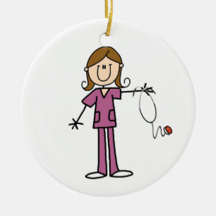 Brown-Haar-weibliche Keramikornament