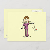 Brown-Haar-weibliche Postkarte (Vorne/Hinten)