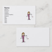 Brown-Haar-weibliche Visitenkarte (Vorne/Hinten)