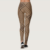 Brown Hahnentrittmuster Scottish Karo Kariert Patt Leggings (Rückseite)