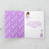 Brown Hair Ballerina Lila Geburtstag Danke Auto (Innenseite)