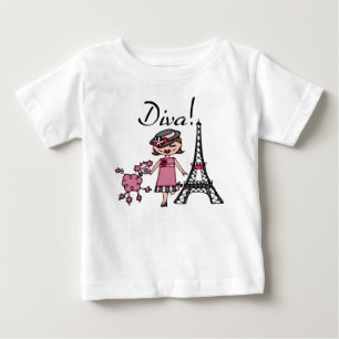 Brown Hair Diva Baby Tutu Bodysuit T-shirt