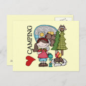 Brown Hair Girl I Liebe Camping Postkarte (Vorne/Hinten)