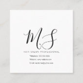 Brown Hair Imitate Gold Glitzer Salon Beauty Quadratische Visitenkarte (Rückseite)