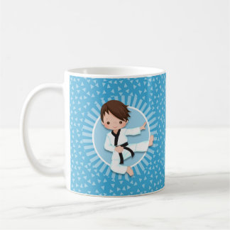 Brown Hair Karate Boy Judo Martial Arts Kaffeetasse