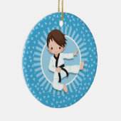 Brown Hair Karate Boy Judo Martial Arts Keramik Ornament (Rechts)