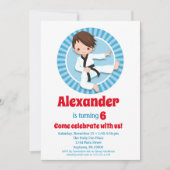 Brown Hair Karate Judo Boys Einladung zum Geburtst (Vorderseite)