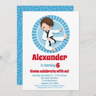 Brown Hair Karate Judo Boys Einladung zum Geburtst