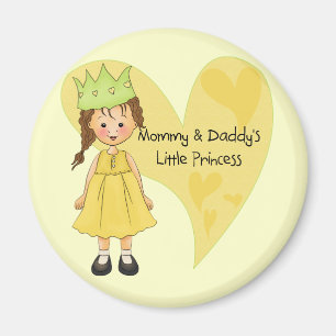 Brown Hair Mommy und Daddy's Prinzessin Magnet