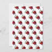 Brown Hair Princess Red Floral Quinceanera Einladung (Rückseite)