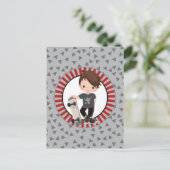 Brown Hair Skateboard Boy Postkarte (Stehend Vorderseite)