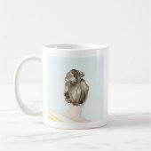 Brown Hair Top Knot Bun Kaffeetasse (Links)