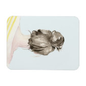 Brown Hair Top Knot Bun Magnet (Horizontal)