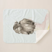 Brown Hair Top Knot Bun Sherpadecke (Vorderseite (Horizontal))