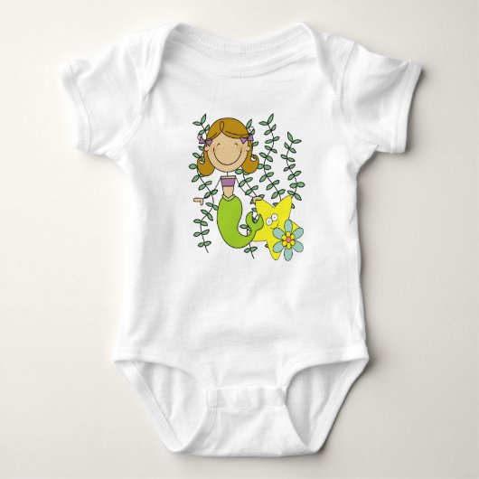Brown Haired Mermaid Baby Strampler (Vorderseite)