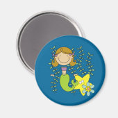 Brown Haired Mermaid Magnet (Vorderseite/Rückseite)