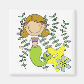 Brown Haired Mermaid Magnet (Vorne)