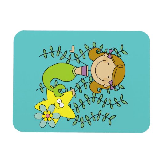 Brown Haired Mermaid Magnet (Horizontal)