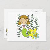 Brown Haired Mermaid Postkarte (Vorne/Hinten)