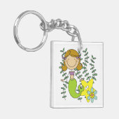 Brown Haired Mermaid Schlüsselanhänger (Vorderseite links)