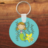 Brown Haired Mermaid Schlüsselanhänger (Vorderseite)