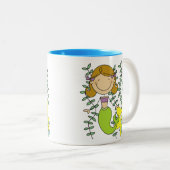 Brown Haired Mermaid Zweifarbige Tasse (VorderseiteRechts)