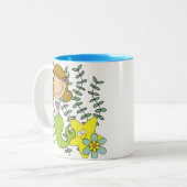 Brown Haired Mermaid Zweifarbige Tasse (Vorderseite Links)
