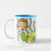 Brown Haired Mermaid Zweifarbige Tasse (Links)