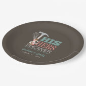 Brown Hammer Whisk Handy Couple Dusche Pappteller (Schrägansicht)