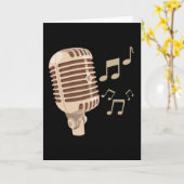 Brown hand drawn microphone musical notes karte (Gelbe Blume)