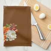 Brown Happy Thanksgiving Cinnamon Sticks Floral Geschirrtuch (Viertel Falte)