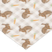 Brown Hare And Carrots Beige Pattern Cute Easter Tischdecke (Schrägansicht)