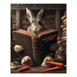 Brown Hare leicht von Büchern abgelenkt! Poster