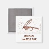 "Brown Hare's Oar" Fishing Art Magnet (Vorderseite/Rückseite)