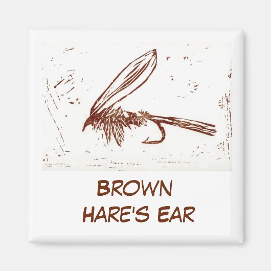 "Brown Hare's Oar" Fishing Art Magnet (Vorne)