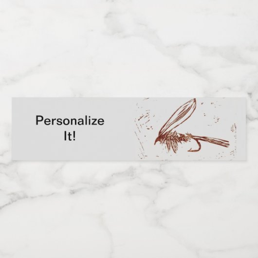 "Brown Hare's Oar" Fliegenfliegenfischen Kunst Wasserflaschenetikett (Einzelnes Label)