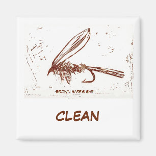 "Brown Hare's Ohr" Dish Washer Status Magnet