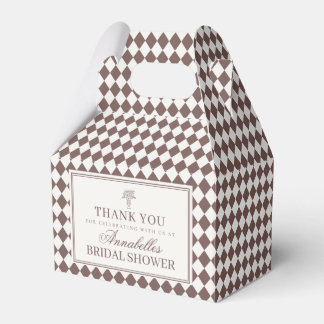 Brown Harlequin Checkered Bridal Shower Geschenkschachtel