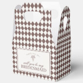 Brown Harlequin Checkered Bridesmaid Proposal Box Geschenkschachtel (Offen)