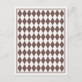 Brown Harlequin Checkered Finer Details Wedding Begleitkarte (Rückseite)