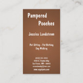 Brown-Haustier-sitzende Hundegehende Visitenkarte (Rückseite)